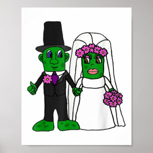 Poster Smiletodaytees Funny Pickle Mariée Et Groom Weddin