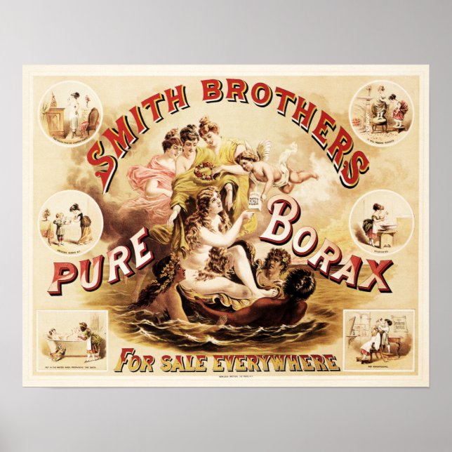Poster Smith Brothers PURE BORAX Nettoyage de détergents  (Devant)