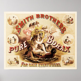 Poster Smith Brothers PURE BORAX Nettoyage des détergents