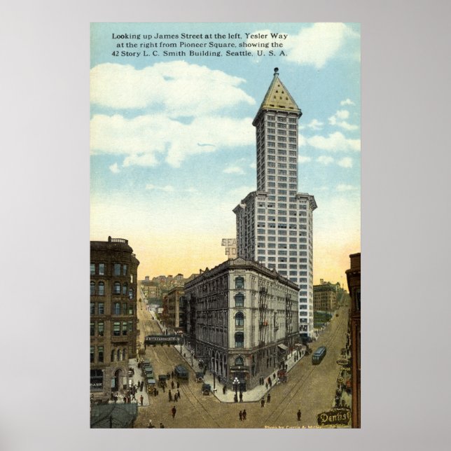 Poster Smith Building Seattle 1915 Vintage (Devant)