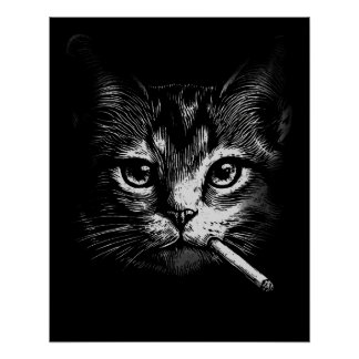 Poster Smoking Cat 