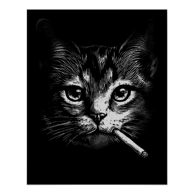 Poster Smoking Cat  (Devant)