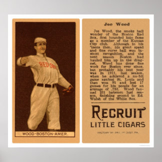 Poster Smoky Joe Wood Red Sox Baseball 1912