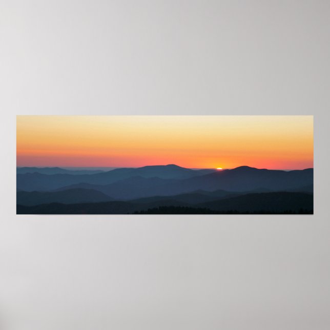 Poster Smoky mountain Sunset (Devant)