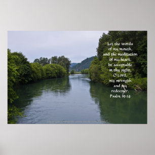 Poster Smooth River Print with/Scripture Verset