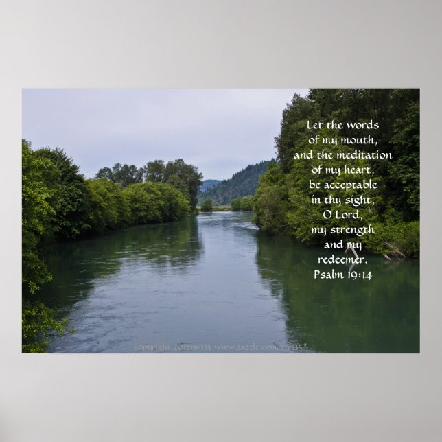 Poster Smooth River Print with/Scripture Verset (Devant)