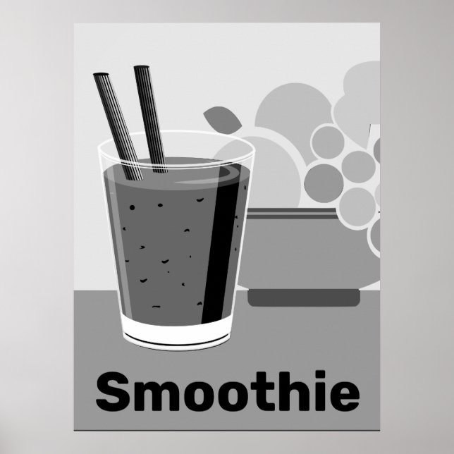 Poster Smoothie noir & blanc tendance (Devant)
