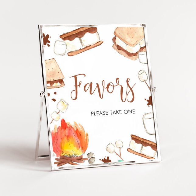 Poster S'mores Baby shower de camping Faveurs (Smore Fun Baby Shower Favors Sign)