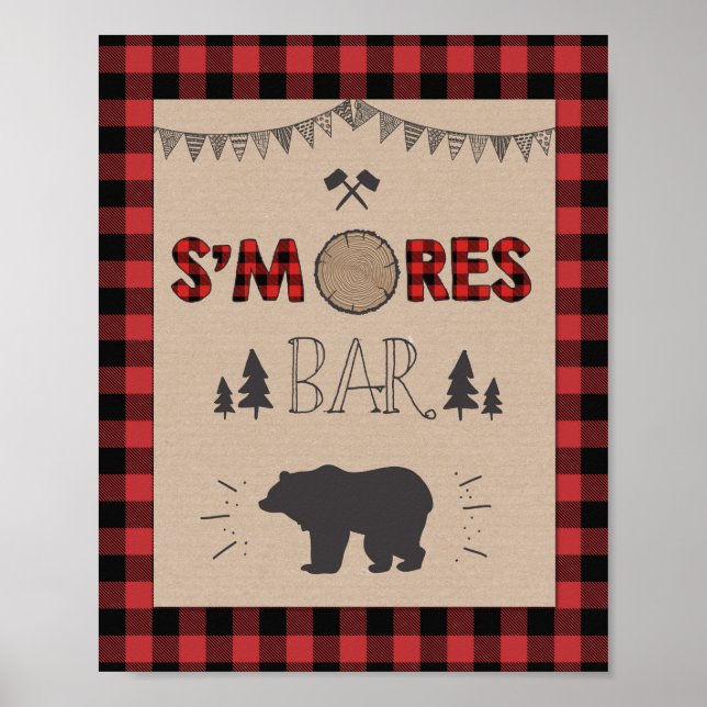 Poster S'mores Bar Signal Lumberjack panneau de table Ann (Devant)