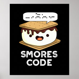 Poster Smores Code Funny Food Pun Dark BG