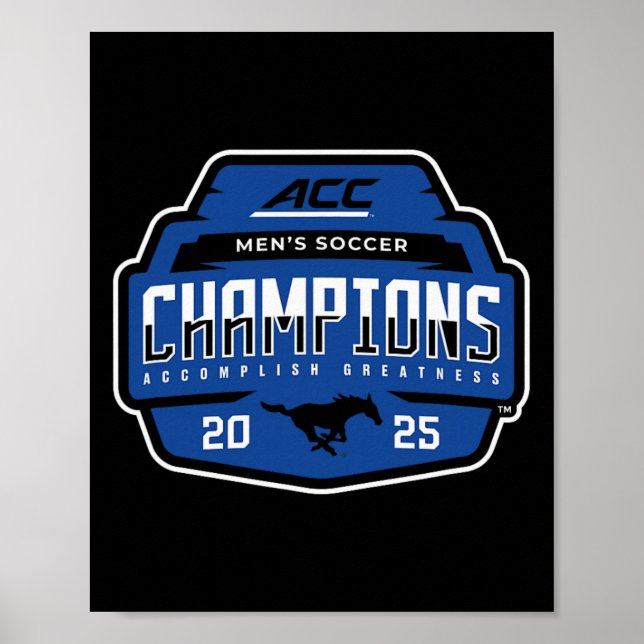 Poster Smu Mustangs Acc Champs 2025 Men's Soccer _1  (Devant)