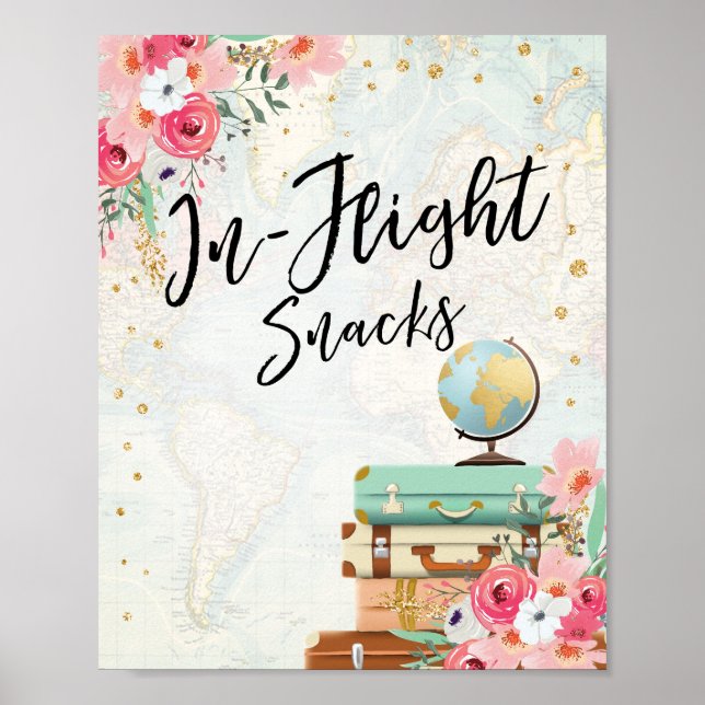 Poster Snacks en vol Panneau bar Voyage Douche Aventure (Devant)