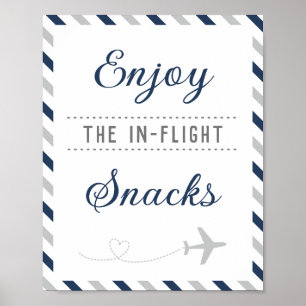 Poster Snacks Table de nourriture Voyage Avion Avion Part