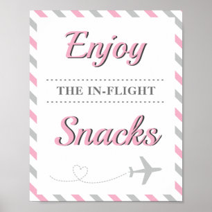Poster Snacks Table de nourriture Voyage Avion Avion Part