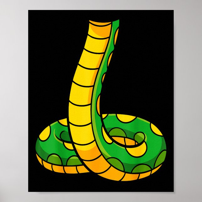 Poster Snake Shirt Adult Men Women Kids Green Body Snake  (Devant)