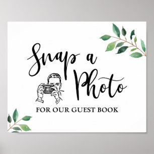 Poster Snap Photo pour notre livre d'hôtes signe vert