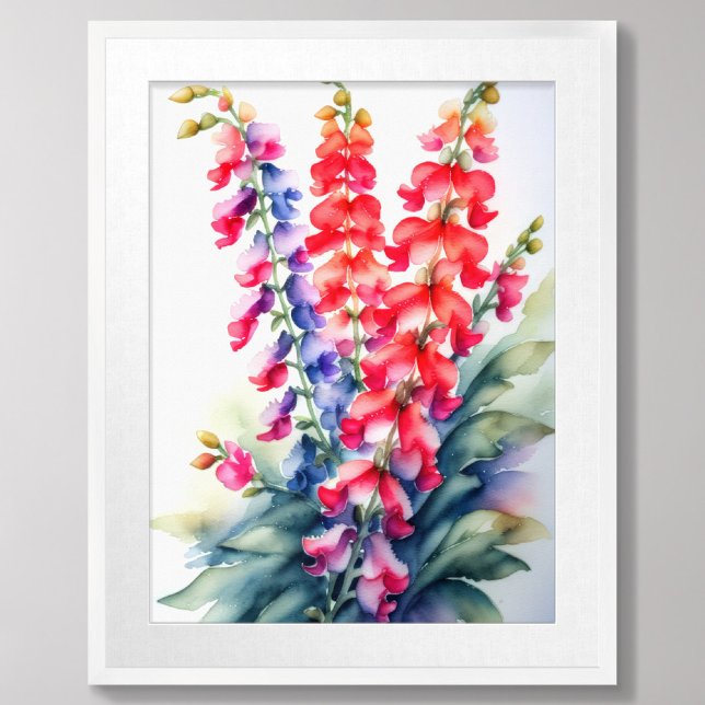 Poster Snapdragons de peinture aquarelle (Créateur téléchargé)