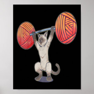 Poster Snatation olympique Siamese Chat Poids Bodybuild