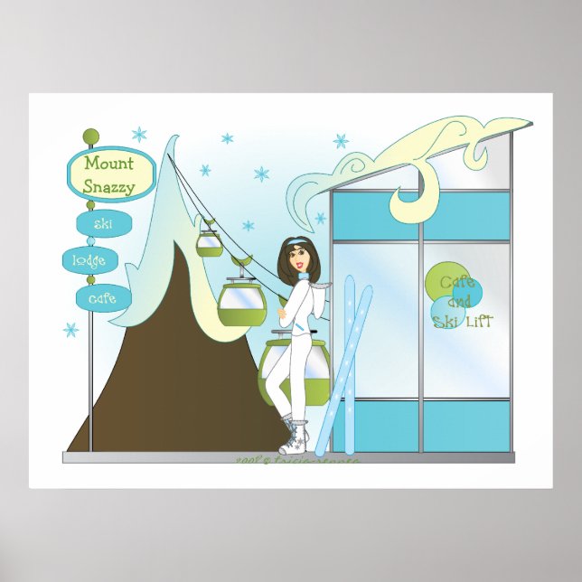 Poster Snazzy Ski Lodge (Devant)