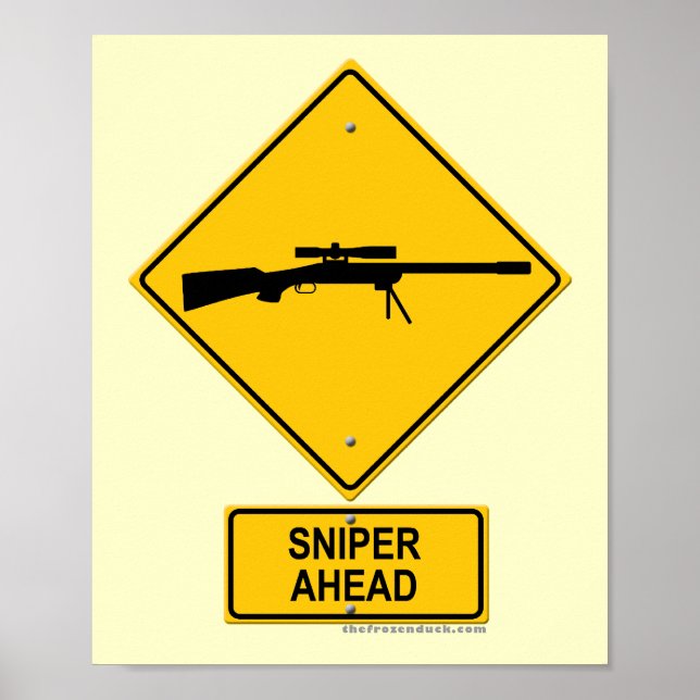 Poster Sniper à l'avant Signal d'avertissement (Devant)