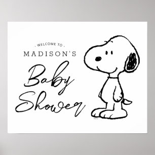 Poster Snoopy d'arachides   BABY SHOWER