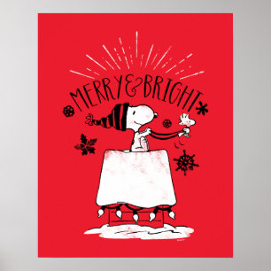 Poster Snoopy et Woodstock - Joyeux et lumineux
