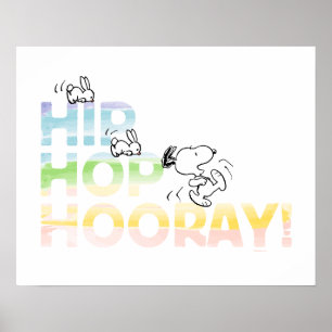 Poster Snoopy Hip hop Hooray Pâques