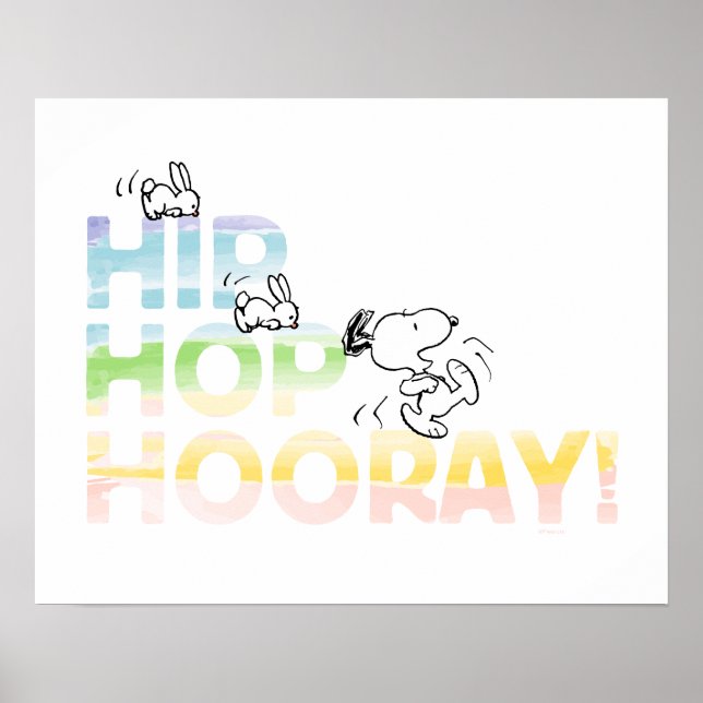 Poster Snoopy Hip hop Hooray Pâques (Devant)