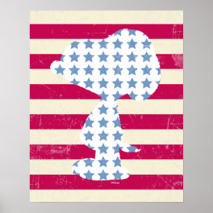 Poster Snoopy Vintage Stars & Stripes