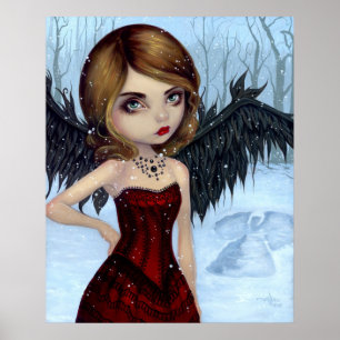 Poster Snow Angels hiver fée Art Imprimer