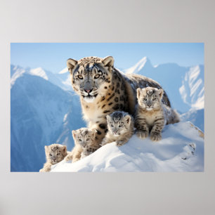 Poster Snow Leopard Animal Wild Beauté Liberté Wilderness