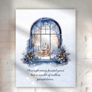 Poster Snow Pastel Nordic Winter Scène Motivational Citat