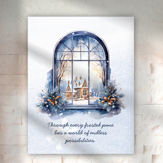 Poster Snow Pastel Nordic Winter Scène Motivational Citat (Créateur téléchargé)
