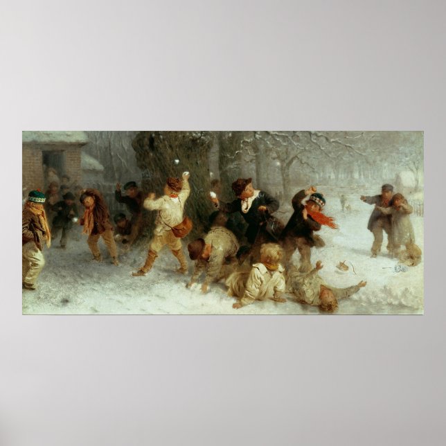 Poster Snowballing, 1865 (Devant)