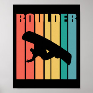 Poster Snowboard Boulder Colorado les années 70 Silhouett