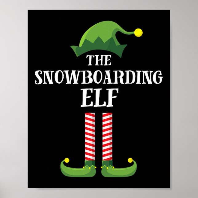 Poster Snowboard Elf Correspondant Famille Groupe Noël P (Devant)