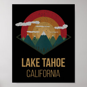 Poster Snowboard Lake Tahoe California Winter Mountain Gi