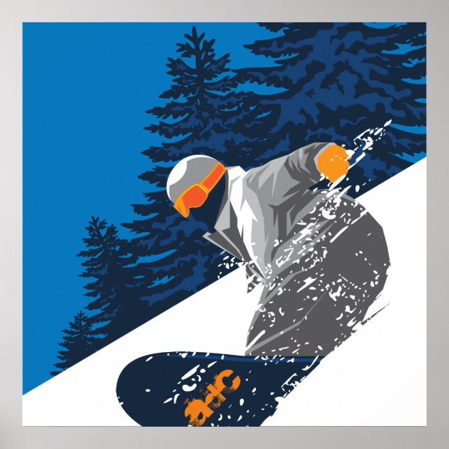 Poster Snowboard, Montagne, sports extrêmes (Devant)