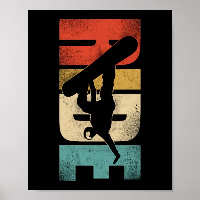 Poster Snowboard Ride Vintage Retro (Devant)