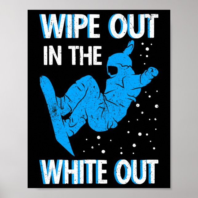 Poster Snowboard Se Balader Dans La Station De Ski White  (Devant)