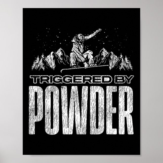 Poster Snowboard Snowboard Déclenché Par Poudre (Devant)
