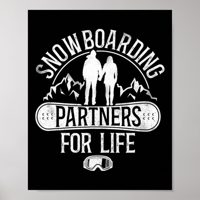Poster Snowboard Snowboard Mariage Vintage (Devant)