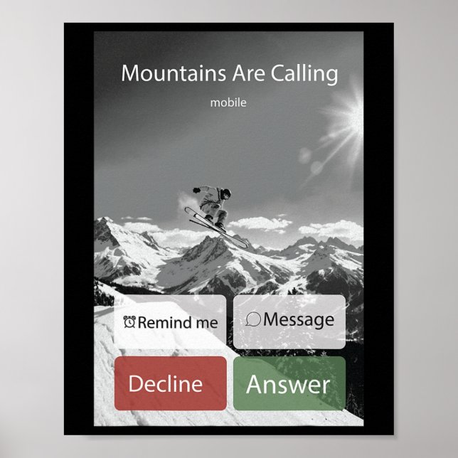 Poster Snowboard Snowboard Mobile Phone Display Vinificat (Devant)