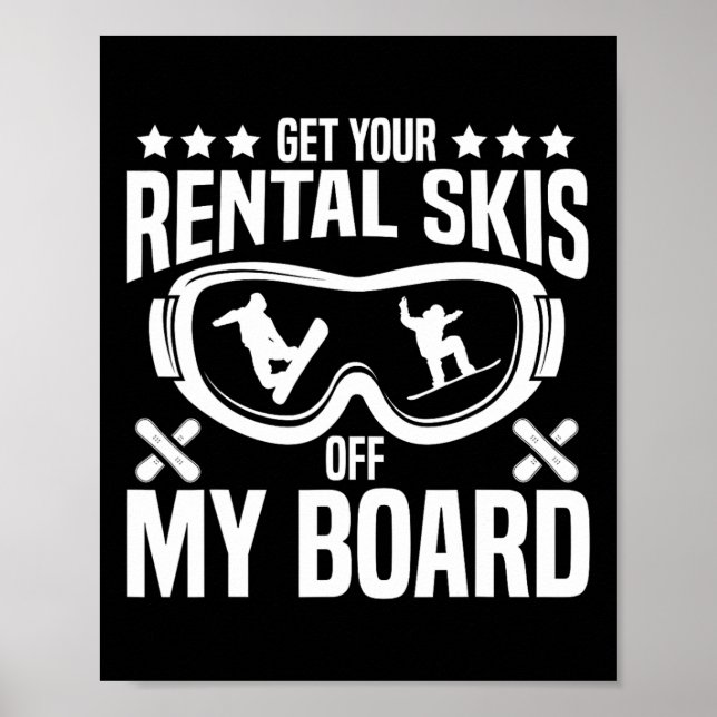 Poster Snowboard Snowboard Obtenez Votre Location Skis Ho (Devant)
