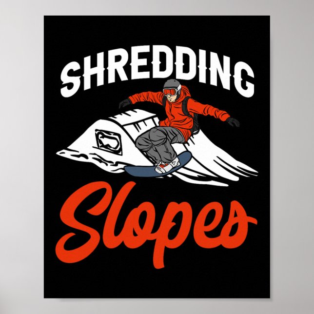 Poster Snowboard Snowboard Outfit Shredresse Pistes Sno (Devant)