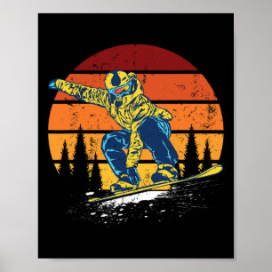 Poster Snowboard Snowboard Snowboard Hiver Vintage
