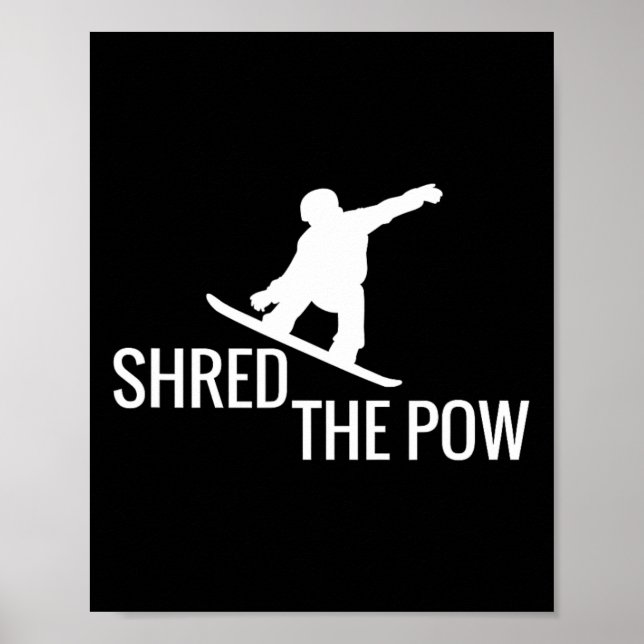 Poster Snowboard Snowboard T Shirt Shirt Shirt The Pow (Devant)