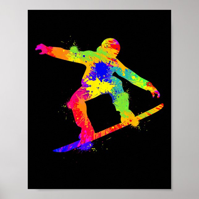 Poster Snowboard Snowboardeur Snowboard Garçons Enfants H (Devant)
