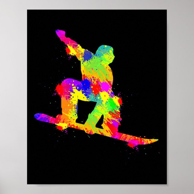 Poster Snowboard Snowboardeur Snowboard Garçons Enfants H (Devant)