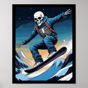 Poster Snowboard Streetwear Snowboard Skull Snowboard